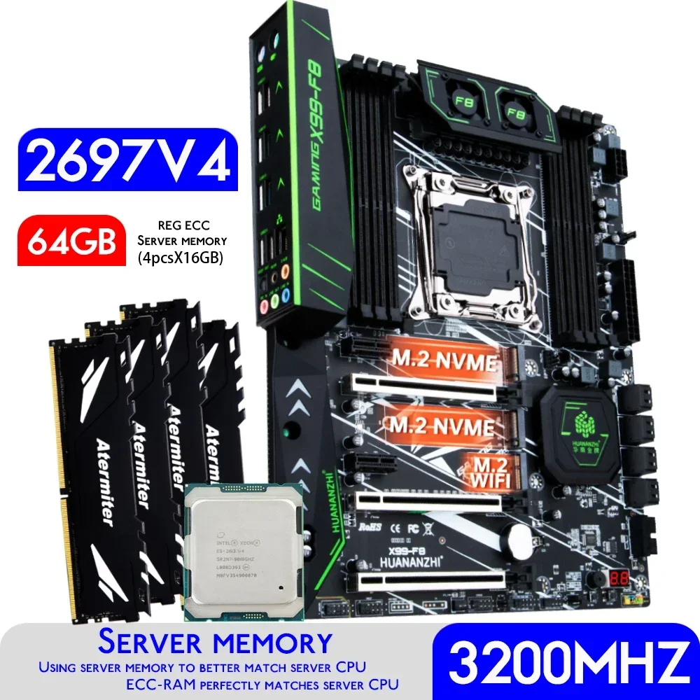 HUANANZHI X99 F8 X99 اللوحة ال - مراجعة 64Gb Ddr4 Ecc Reg 3200Mhz وسعره